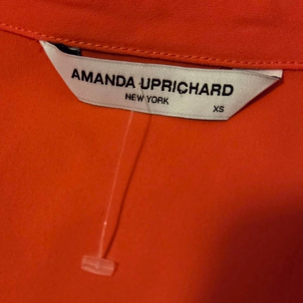 Nwot Amanda Uprichard Reya Satin Shirtdress‎ Vibrant Orange Women's XS - Picture 5 of 11